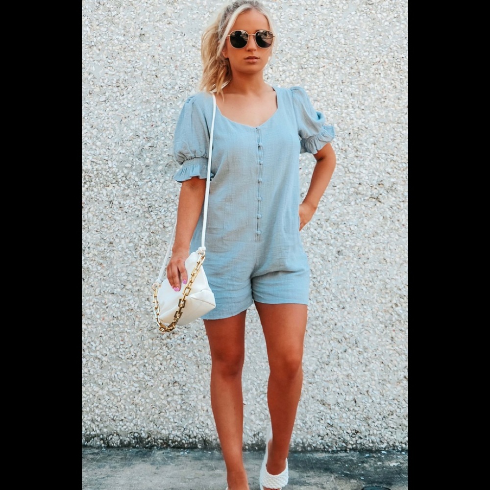 Seeking Spring Romper: Powder Blue/ Size S